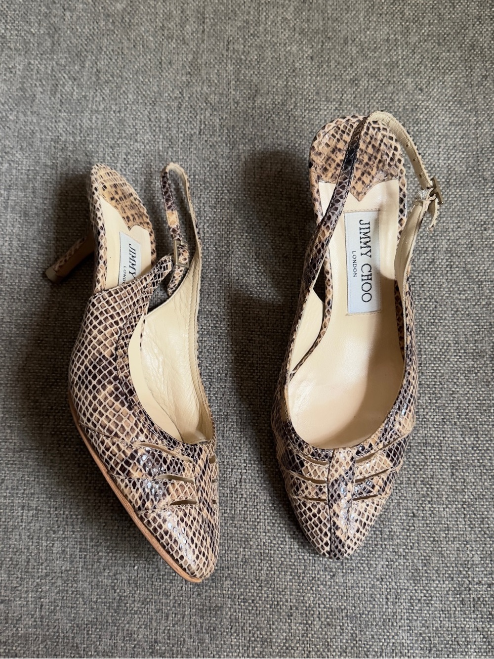 Vintage Jimmy Choo snakeskin heels